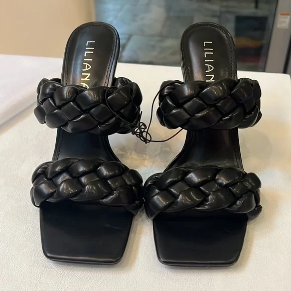 BRAND NEW LILIANA BLACK BRAIDED HEELS! - Picture 9 of 15